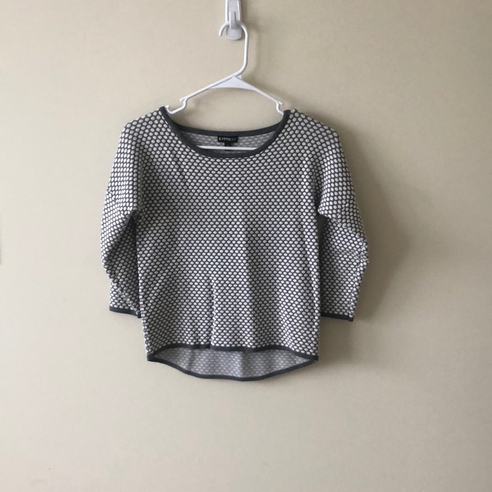 Grey and white sweater